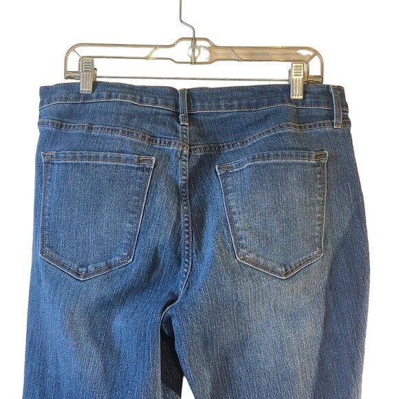 Old Navy Women Med Wash Curvy Mid Rise Bootcut Distressed Denim Jeans Size 12 - Picture 13 of 13